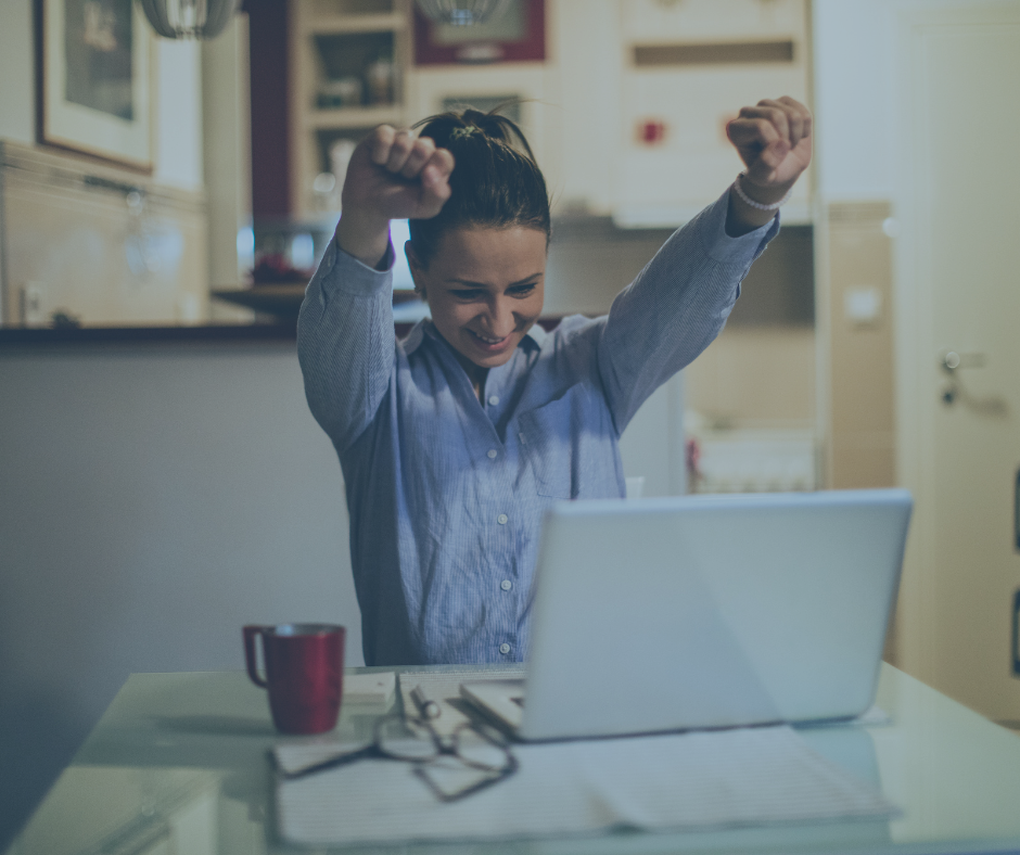 image of woman happy sitting because she is following good ABC™ Sitting Advice