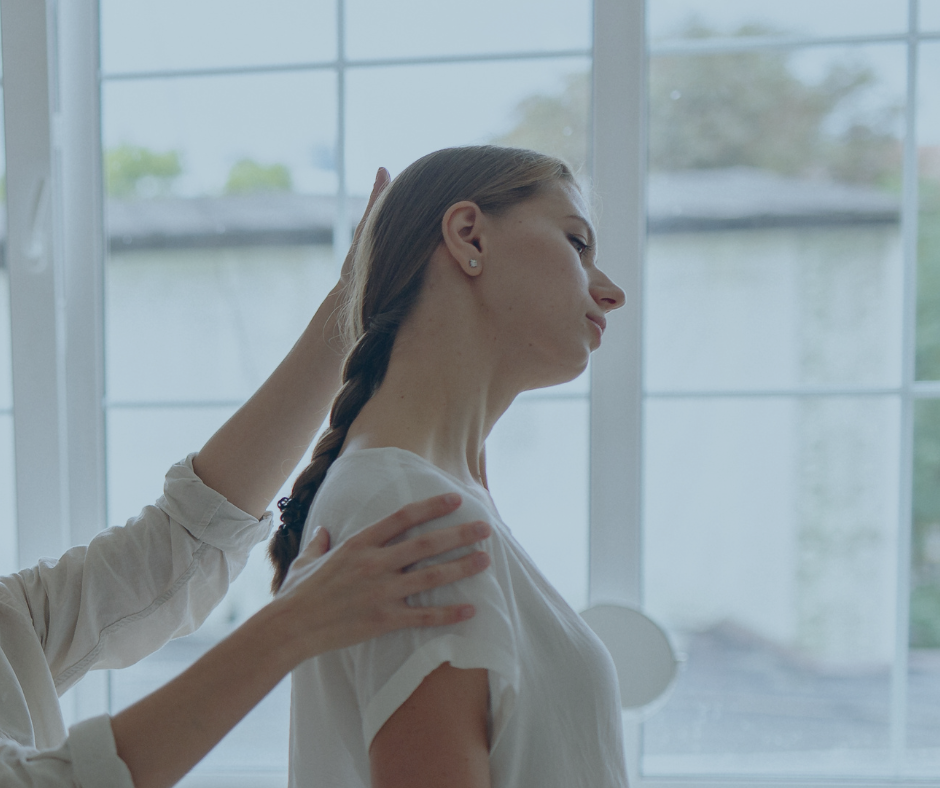 image of woman leaning head to left during examination for Tree of Life Health & Welness, where practitioners answer the question, 'What is ABC?'.