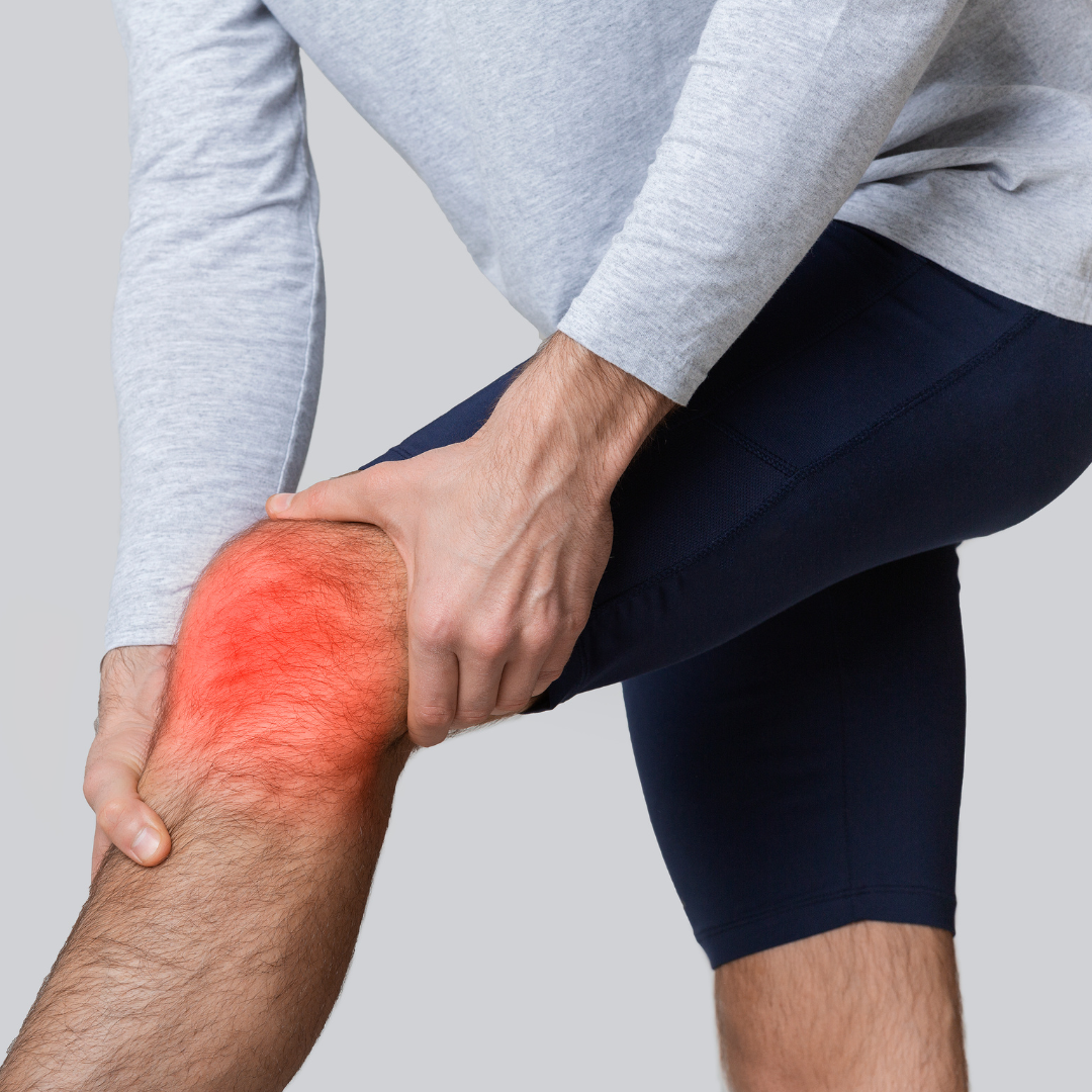 image of person with inflammation and knee pain.